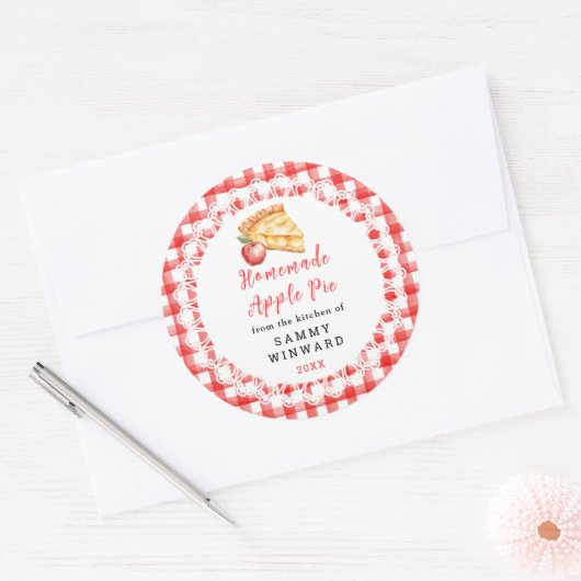 Homemade Apple Pie Food Label Runder Aufkleber (Umschlag)