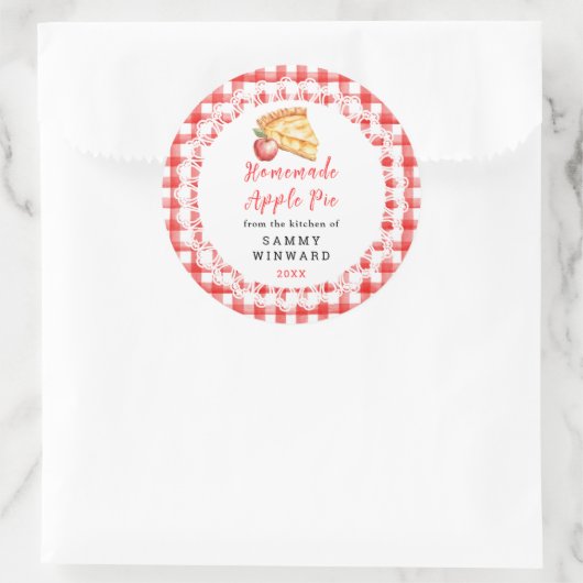 Homemade Apple Pie Food Label Runder Aufkleber (Tasche)