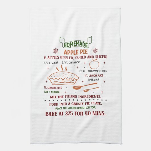 Homemade Apple Pie Rezept Geschirrtuch (Vertikal)