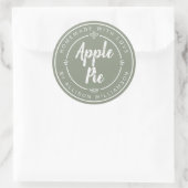 Homemade Apple Pie Sage Green Runder Aufkleber (Tasche)