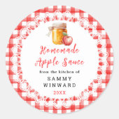 Homemade Apple Sauce Food Label Runder Aufkleber (Vorderseite)