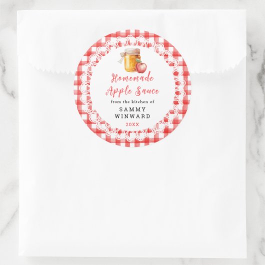Homemade Apple Sauce Food Label Runder Aufkleber (Tasche)