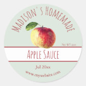 Homemade Apple Sauce Labels Runder Aufkleber (Vorderseite)