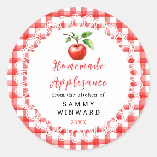 Homemade Applesauce Label Runder Aufkleber (Vorderseite)