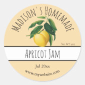 Homemade Apricot Jam Labels Runder Aufkleber (Vorderseite)