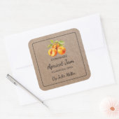 Homemade Apricot Jam Square Kraft Papier Label Quadratischer Aufkleber (Umschlag)