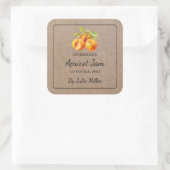 Homemade Apricot Jam Square Kraft Papier Label Quadratischer Aufkleber (Tasche)