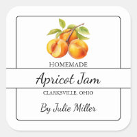 Homemade Apricot Jam Square Label