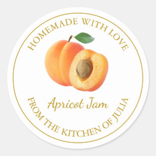 Homemade Apricot-Marmelade weiß Runder Aufkleber