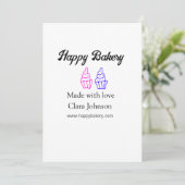 Homemade bakery add your text name custom  einladung (Stehend Vorderseite)