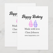 Homemade bakery add your text name custom  einladung (Vorne/Hinten)