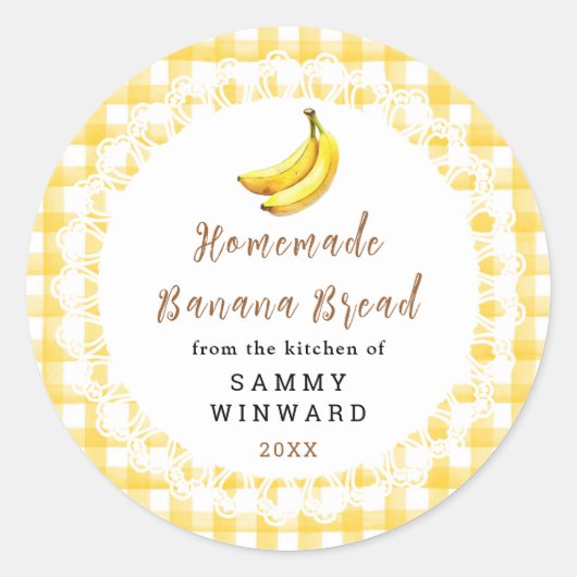 Homemade Banana Bread Label Runder Aufkleber (Vorderseite)