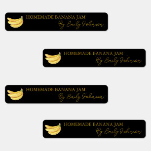 Homemade Banana Jam Thin Label Etiketten