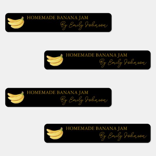 Homemade Banana Jam Thin Label Etiketten (Gruppe)