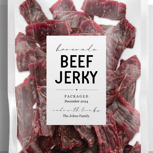 Homemade Beef Jerky Packet Weinetikett