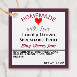 Homemade Bing Cherry Jam QR Code Rückseite Geschenkanhänger