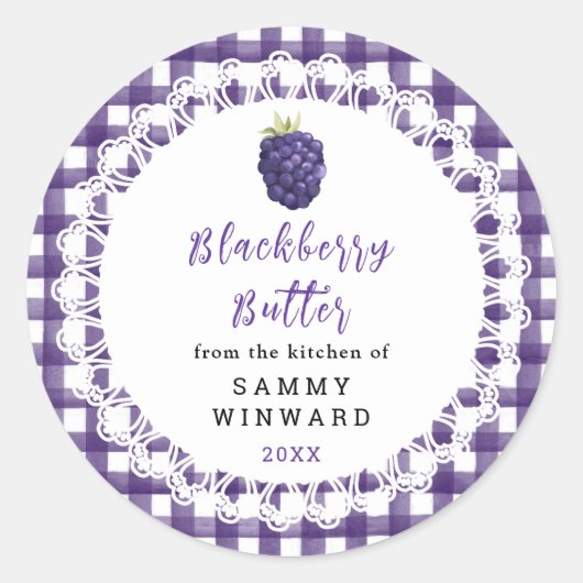Homemade Blackberry Butter Label Runder Aufkleber (Vorderseite)