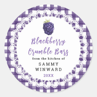 Homemade Blackberry Crumble Bars Label Runder Aufkleber