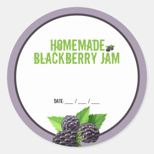Homemade BlackBerry Jam Canning Aufkleber (Vorderseite)