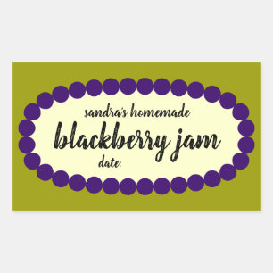 Homemade BlackBerry Jam Jar Label Rechteckiger Aufkleber