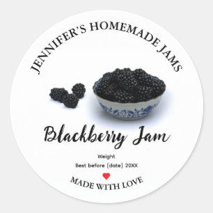 Homemade BlackBerry Jam Jar Label Runder Aufkleber