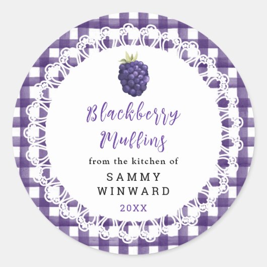 Homemade Blackberry Jam Label Runder Aufkleber (Vorderseite)