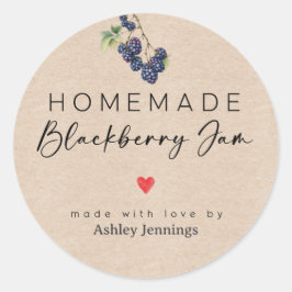 Homemade Blackberry Jam Labels | Made with Love Runder Aufkleber