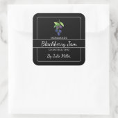 Homemade BlackBerry Jam Square Black Quadratischer Aufkleber (Tasche)