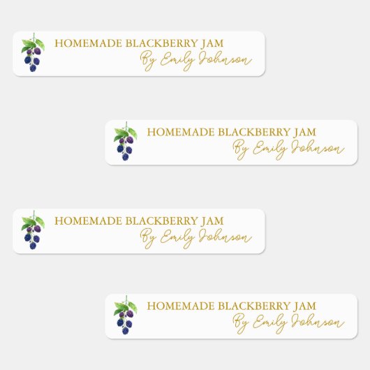 Homemade BlackBerry Jam Thin Label Etiketten (Gruppe)