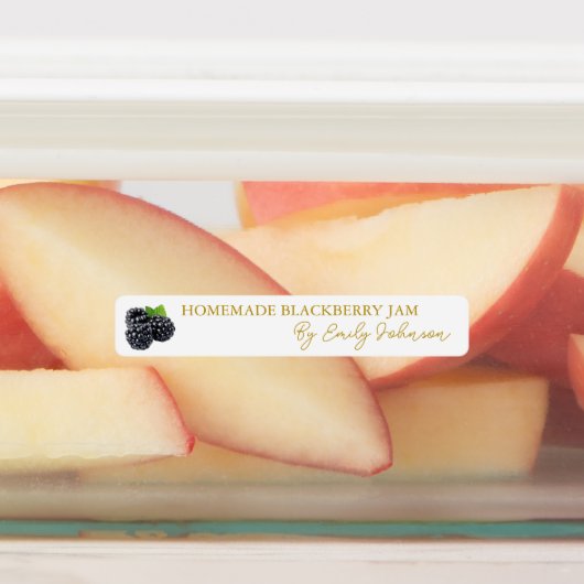 Homemade BlackBerry Jam Thin Label Etiketten (Befestigt)