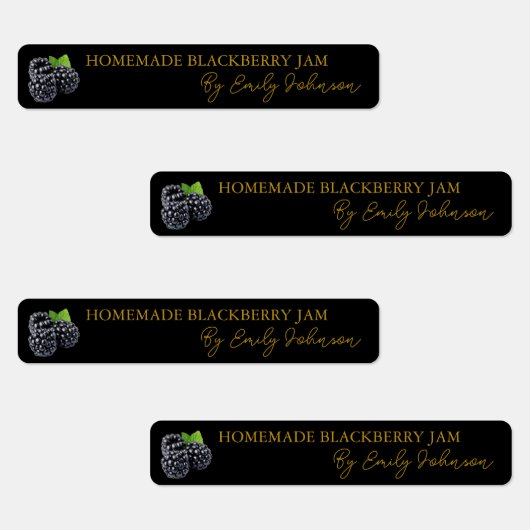 Homemade BlackBerry Jam Thin Label Etiketten (Gruppe)