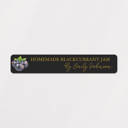Homemade Blackcurrant Jam Thin Siegel Label Etiketten (Design 1)