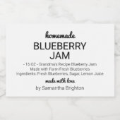 Homemade Blueberry Jam Custom Küche Pantry Lebensmitteletikett (Einzelnes Label)