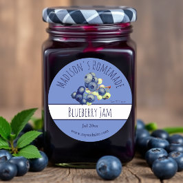 Homemade Blueberry Jam Jar Labels Runder Aufkleber