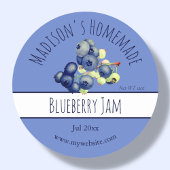 Homemade Blueberry Jam Jar Labels Runder Aufkleber
