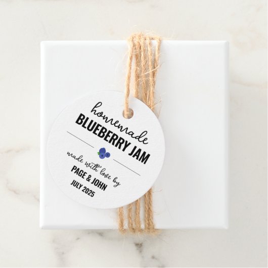 Homemade Blueberry Jam Jar Wedding Geschenkanhänger (Beispiel)