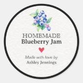 Homemade Blueberry Jam Label | Custom Sticker (Vorderseite)