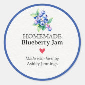 Homemade Blueberry Jam Label | Custom Sticker (Vorderseite)