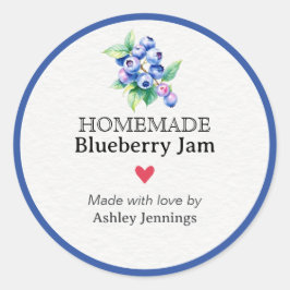 Homemade Blueberry Jam Label | Custom Sticker