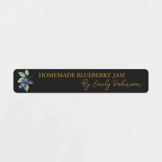 Homemade Blueberry Jam Thin Label Etiketten (Design 1)