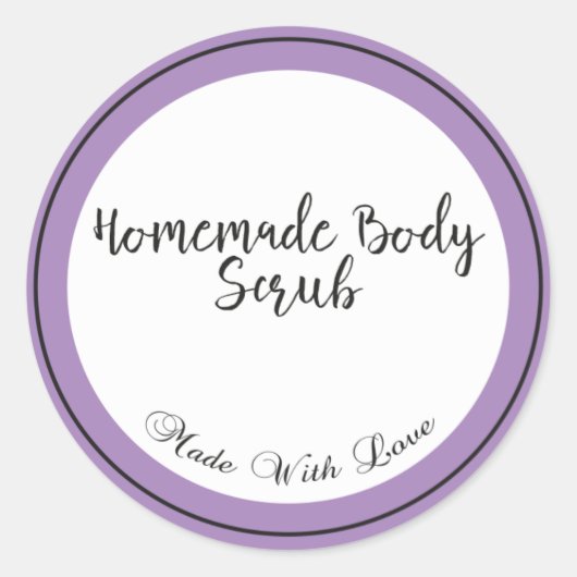 Homemade Body Scrub Runder Aufkleber (Vorderseite)