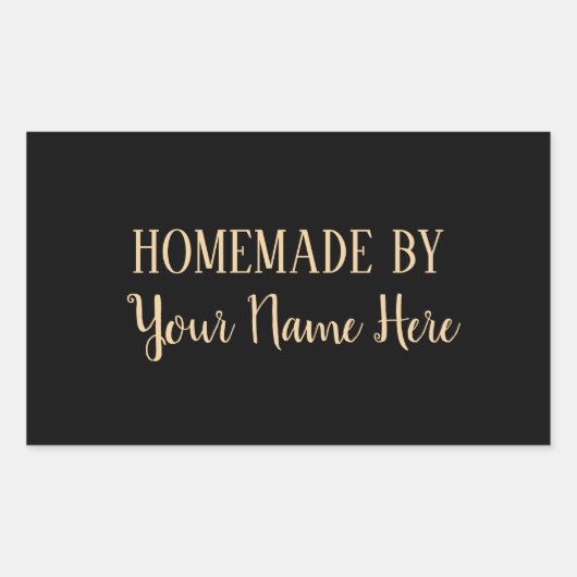 Homemade By Cookie Cake elegant modern Rechteckiger Aufkleber (Vorderseite)