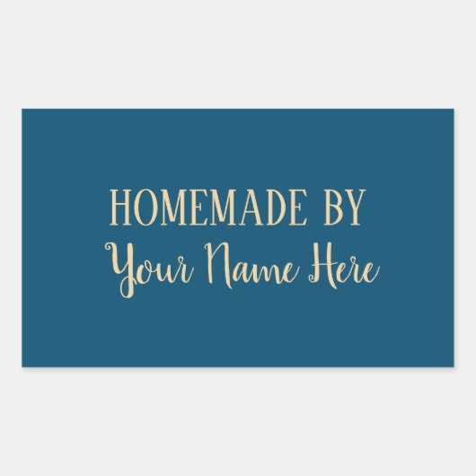 Homemade By Cookie Cake elegant modern Rechteckiger Aufkleber (Vorderseite)