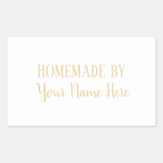 Homemade By Cookie Cake elegant modern Rechteckiger Aufkleber (Vorderseite)