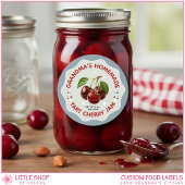 Homemade Cherry Jam Canning Jar Labels Runder Aufkleber