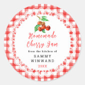 Homemade Cherry Jam Canning Label Runder Aufkleber (Vorderseite)