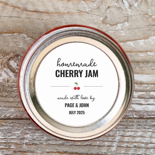 Homemade Cherry Jam Jar Label Aufkleber