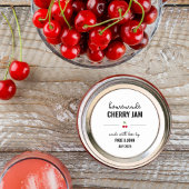 Homemade Cherry Jam Jar Label Aufkleber
