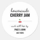 Homemade Cherry Jam Jar Label Aufkleber (Vorderseite)