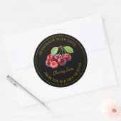 Homemade Cherry Jam Label | Schwarz Runder Aufkleber (Umschlag)